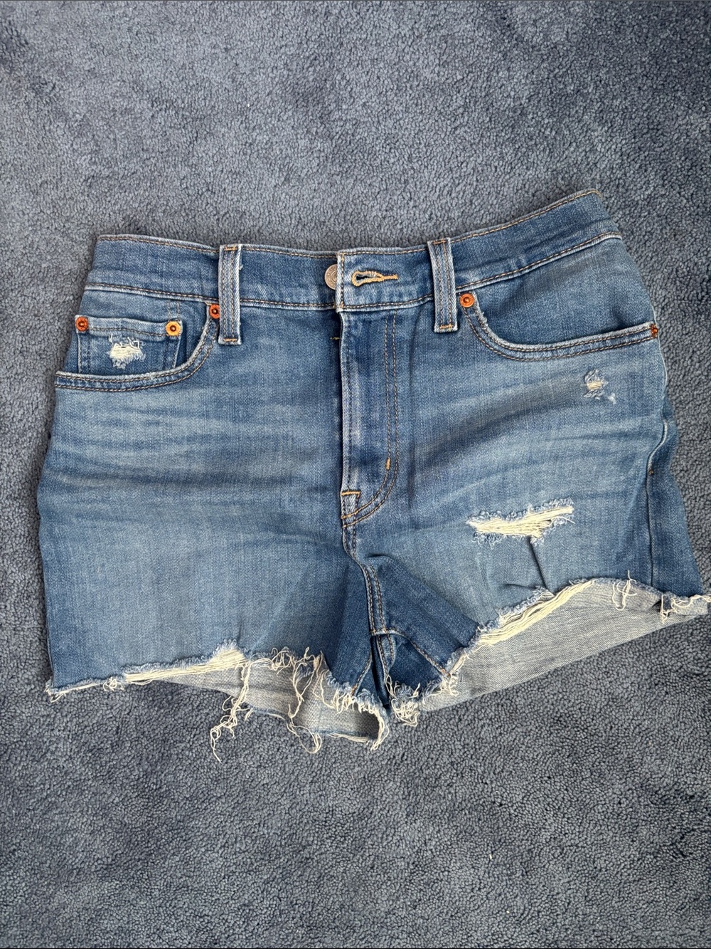 Levi's Light Blue Distressed Cutoff Denim Shorts